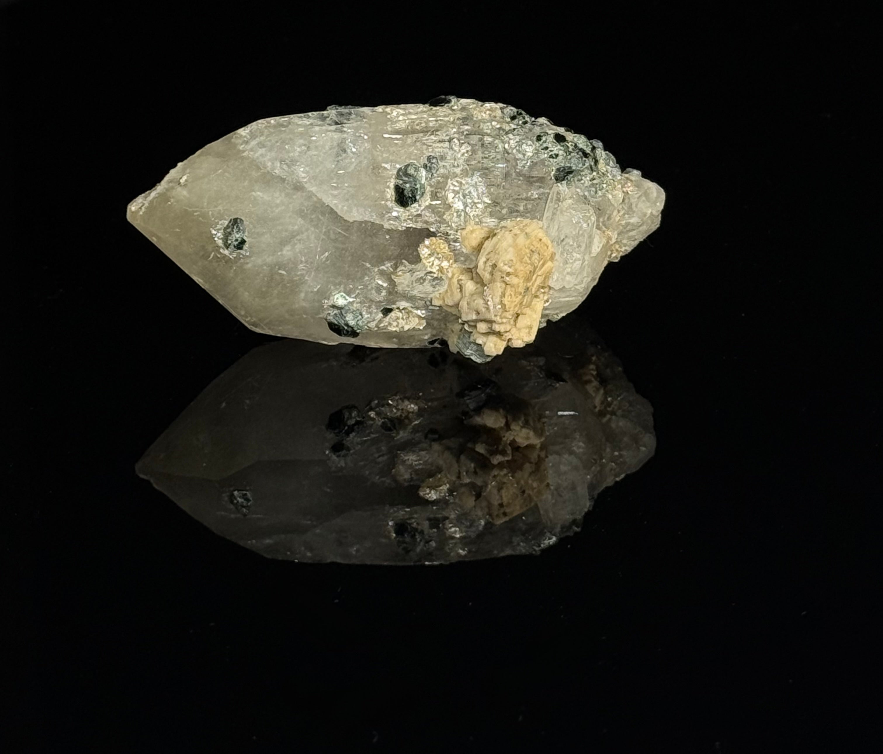 Mica on Himalayan Quartz (Ganesh Himal, Nepal)