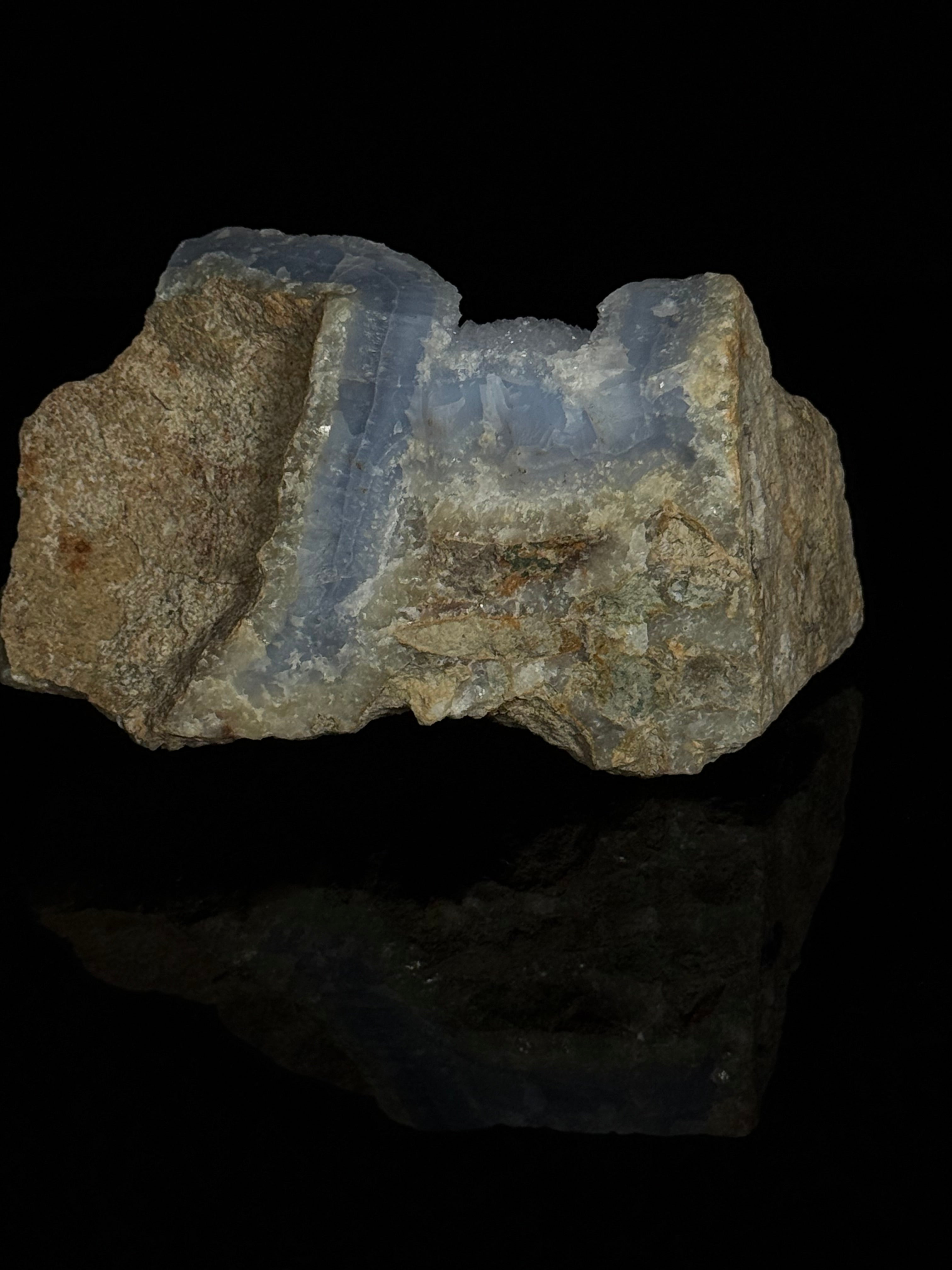 Blue Lace Agate with Druzy