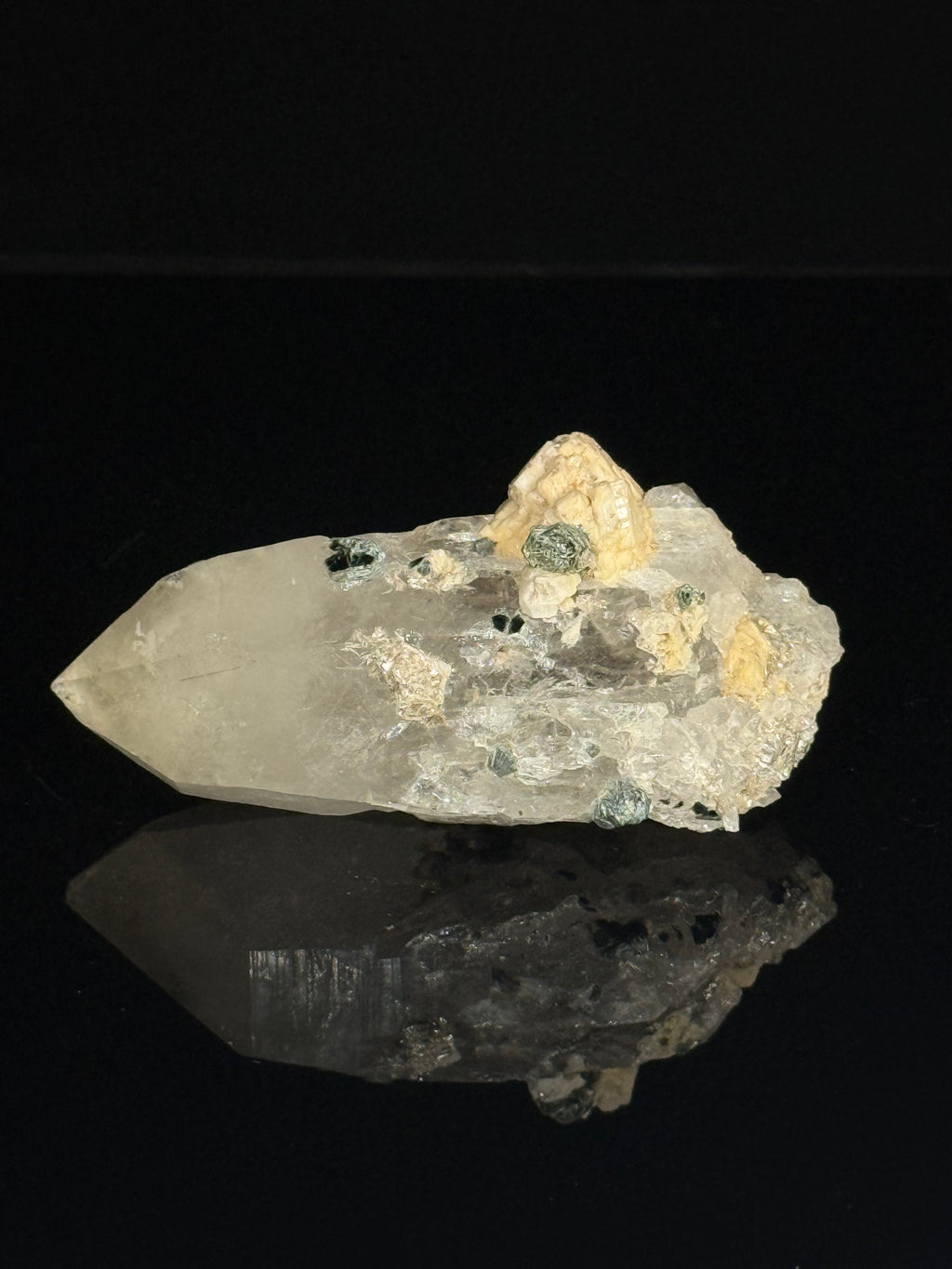 Mica on Himalayan Quartz (Ganesh Himal, Nepal)