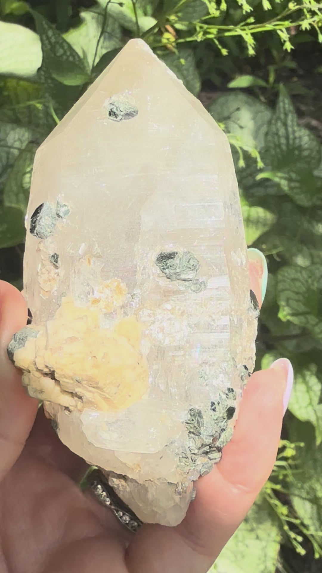 Mica on Himalayan Quartz (Ganesh Himal, Nepal)